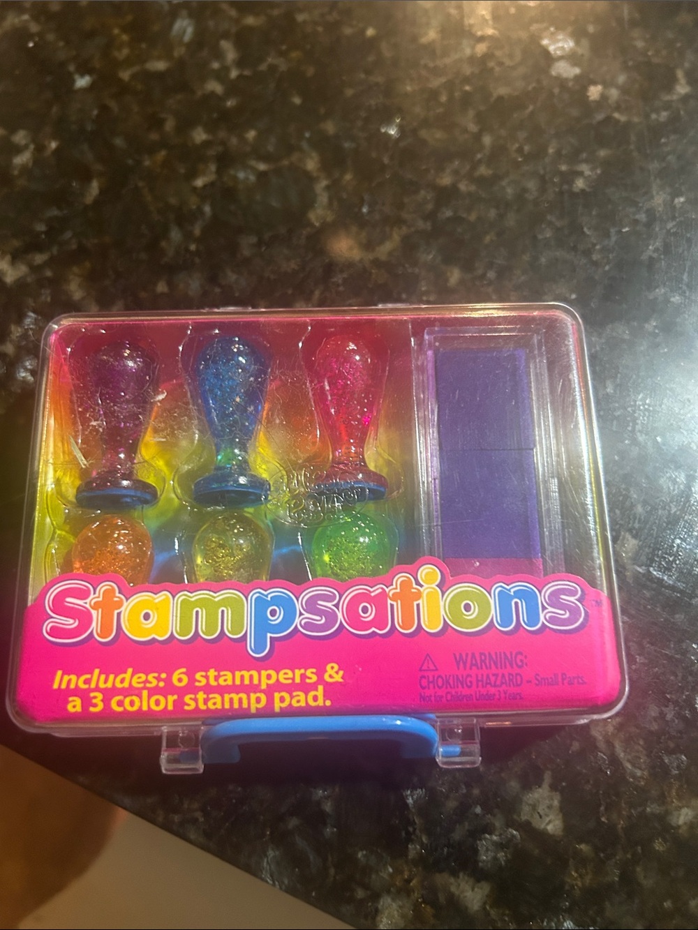 vintage lisa frank Stampsations 6-Color Glitter Stamper Set with 3-Color Pad